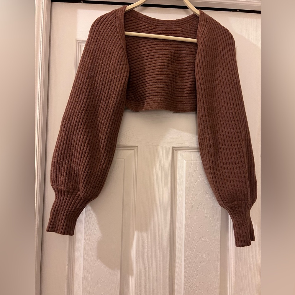 Brown Ribbed Women's Sweater